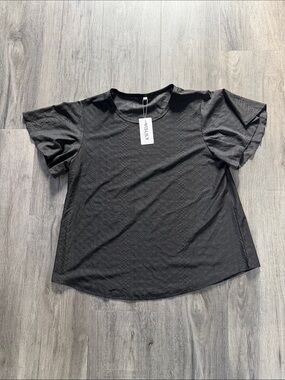 Shear Black Eyelet Short-Sleeve Women's Top NWT
